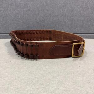 Eubanks Brown Leather #120 Ammunition Belt Holds 25 Rounds Ammo Waist 32 Idaho